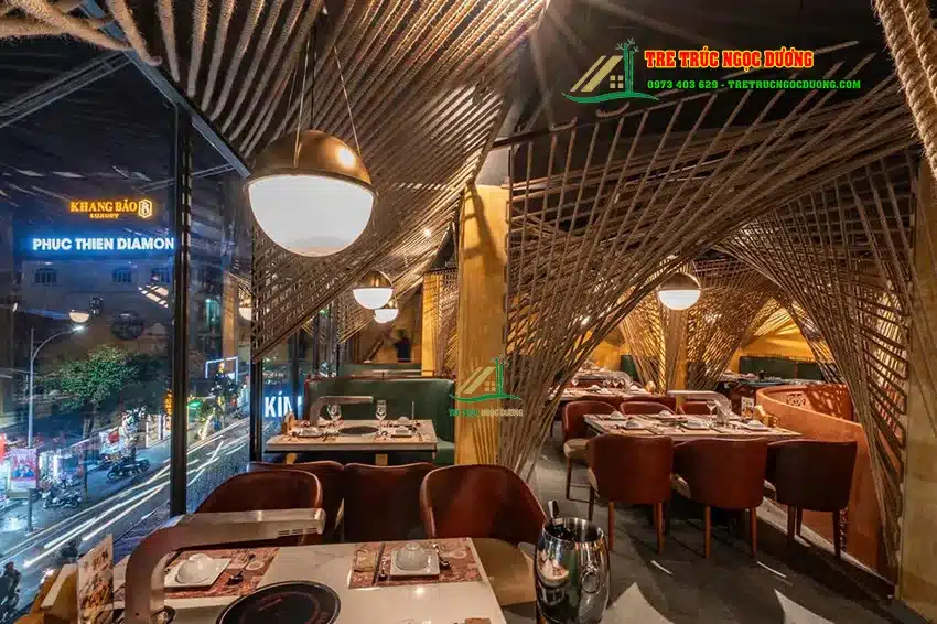 Xu hướng thiết kế nhà hàng ẩm thực đồng quê trong không gian xanh hiện đại