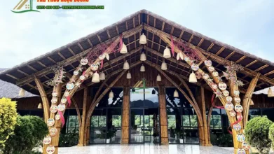 Đặc trưng của nhà tre Việt Nam và kiến trúc tre ở Bali: Những bí ẩn cần giải mã 1 Kiến trúc nhà tre Việt Nam đương đại với kết cấu mái vòm lớn